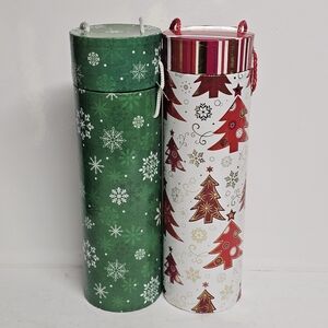 Set of 2 Christmas Gift Tubes – Tall Cylinder Holiday Boxes